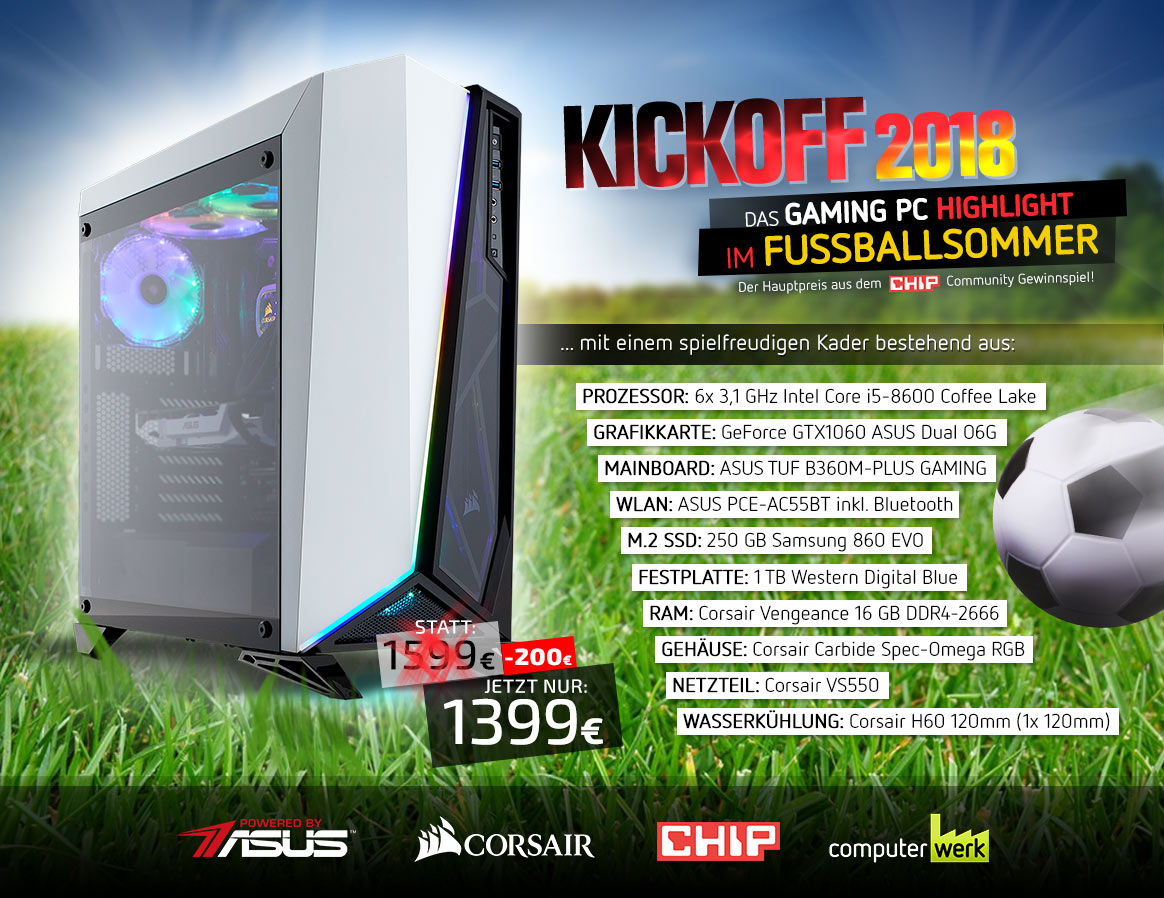 Gaming PC KICKOFF 2018 - Unser Highlight im Fussballsommer 2018